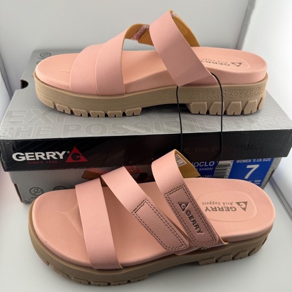 Gerry Shoes - Gerry Choclo Sandal Women 7 Pink New Platform Arch Support Lug Sole 1967201
